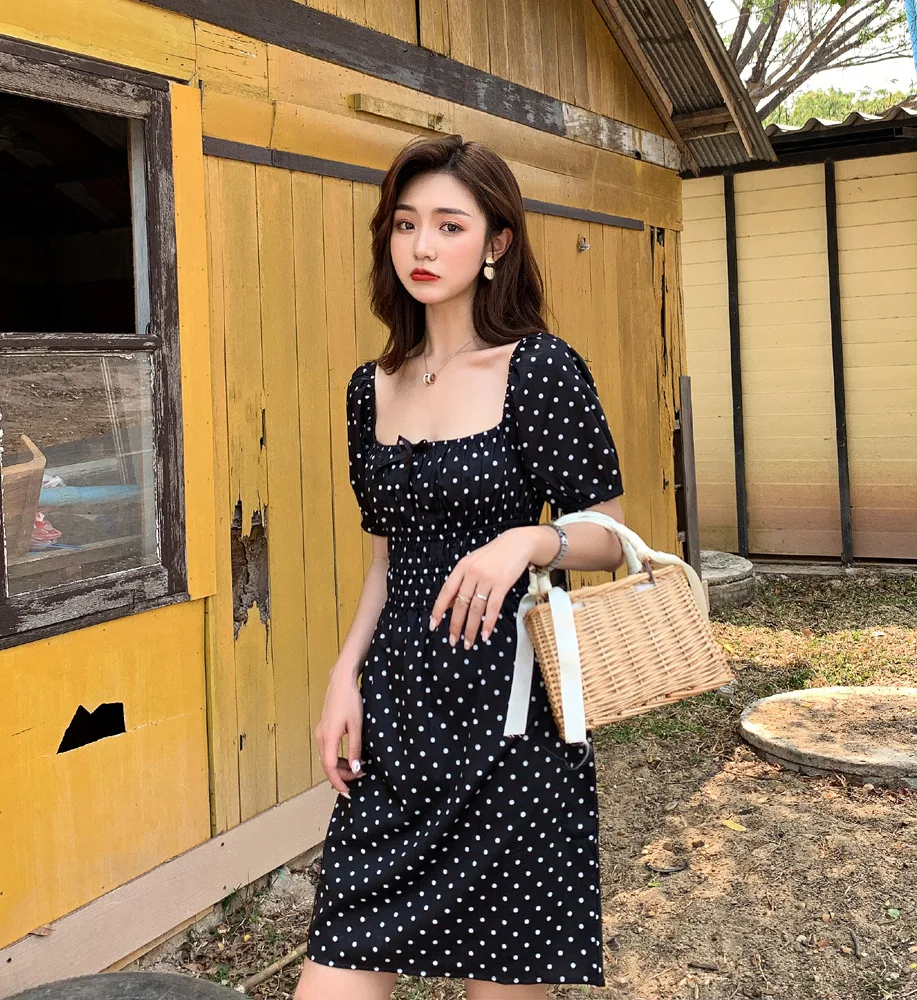Chiffon Dress Summer 2019 Popular WOMEN'S Dress New Style Retro Fashion Normcore Style Horizontal Neck Slimming Polka Dot Skirt
Chiffon Dress Summer 2019 Popular WOMEN'S Dress New Style Retro Fashion Normcore Style Horizontal Neck Slimming Polka Dot Skirt