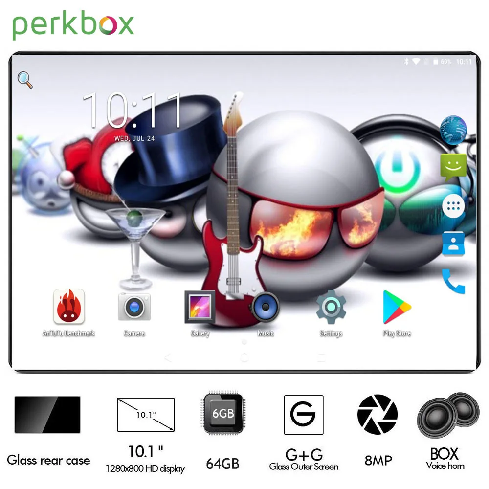 Perkbox 64GB 6GB RAM Octa Core Dual Camera 8MP New Wi-Fi + Cellular tablet 10" 1280x800 IPS 2.5D Glass GPS Pad
Perkbox 64GB 6GB RAM Octa Core Dual Camera 8MP New Wi-Fi + Cellular tablet 10" 1280x800 IPS 2.5D Glass GPS Pad