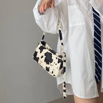 Fashion Design Milk Cow Print Women Underarm Baguette Handbags Vintage PU Leather Girls Shoulder Messenger Bags Women Armpit Bag
Fashion Design Milk Cow Print Women Underarm Baguette Handbags Vintage PU Leather Girls Shoulder Messenger Bags Women Armpit Bag