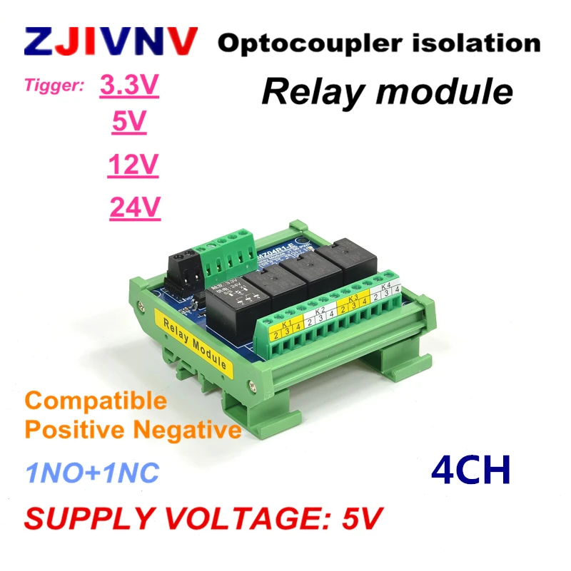 DC 5V 4 channels Optocoupler isolation Relay Interface Module 1 NO+1NC tigger 3.3V 5V 12v 24V, Supply voltage 5v 2CH
DC 5V 4 channels Optocoupler isolation Relay Interface Module 1 NO+1NC tigger 3.3V 5V 12v 24V, Supply voltage 5v 2CH