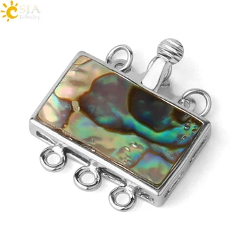 CSJA Natural Abalone Shell Connector for Bracelet Necklace Jewelry Making Silver-color 3 Clasps Rectangle DIY Creative Gift G383
CSJA Natural Abalone Shell Connector for Bracelet Necklace Jewelry Making Silver-color 3 Clasps Rectangle DIY Creative Gift G383