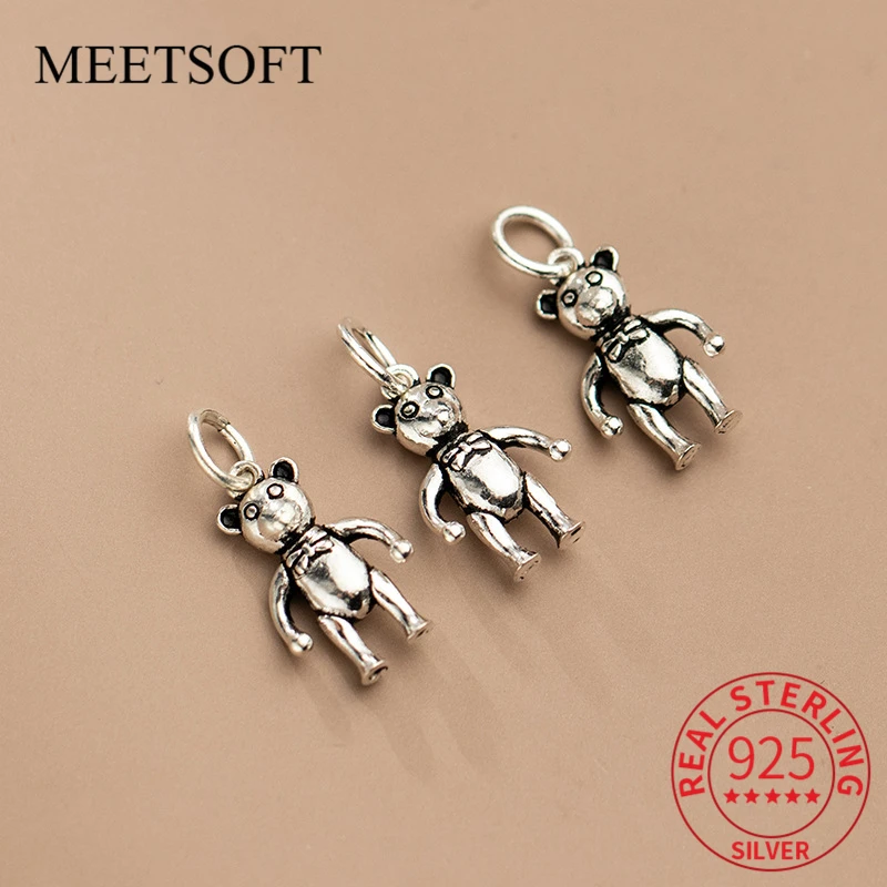 MEETSOFT, винтажный галстук-бабочка из стерлингового серебра S925, подвеска в виде медведя, изящные аксессуары ручной работы «сделай сам», милые подарки, Прямая поставка
MEETSOFT, винтажный галстук-бабочка из стерлингового серебра S925, подвеска в виде медведя, изящные аксессуары ручной работы «сделай сам», милые подарки, Прямая поставка