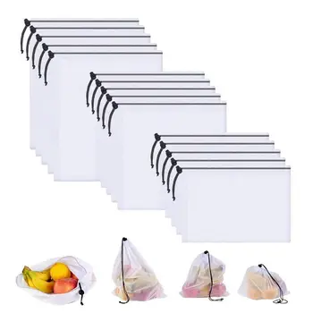 15pcs Eco Friendly Reusable Mesh Produce Bags, Transparent Washable Grocery Mesh Storage Bags for Storage Fruit Vegetable Toys-3
15pcs Eco Friendly Reusable Mesh Produce Bags, Transparent Washable Grocery Mesh Storage Bags for Storage Fruit Vegetable Toys-3