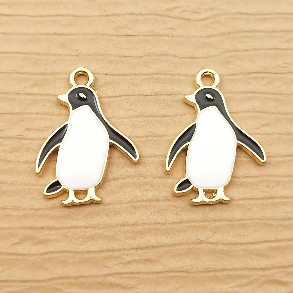 Фото 10 шт. 17x22 мм эмалированный милый пингвин для изготовления ювелирных изделий милые