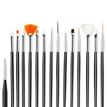 Ladymisty 15 Pcs Nail Art Brush Set Voor Manicure Gel Nail Acryl Penselen Voor Gel Nagellak Schilderij Tekening Nail gel Pen(China)