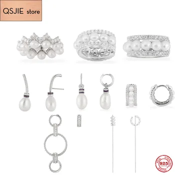 925 Sterling Silver Monaco Jewelry,Baroque Style Double Paved Hoop Earrings,White Mono Six Hoop Sliding Ear Jacket With Pearls
925 Sterling Silver Monaco Jewelry,Baroque Style Double Paved Hoop Earrings,White Mono Six Hoop Sliding Ear Jacket With Pearls