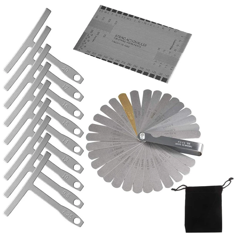 12Pcs Metric Guitar Setup Luthier Tools Include Guitar Radius Gauge Set, String Action Ruler Gauge, 32 Blades Feeler Gauge Imper
12Pcs Metric Guitar Setup Luthier Tools Include Guitar Radius Gauge Set, String Action Ruler Gauge, 32 Blades Feeler Gauge Imper