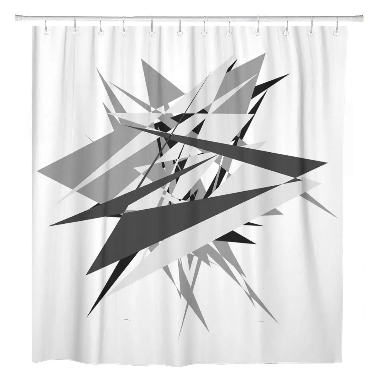 72"x72" Shower Curtain Waterproof Polyester Fabric Abstract Geometric Edgy Shape Pattern Rough Abstractionism Angular Black
72"x72" Shower Curtain Waterproof Polyester Fabric Abstract Geometric Edgy Shape Pattern Rough Abstractionism Angular Black