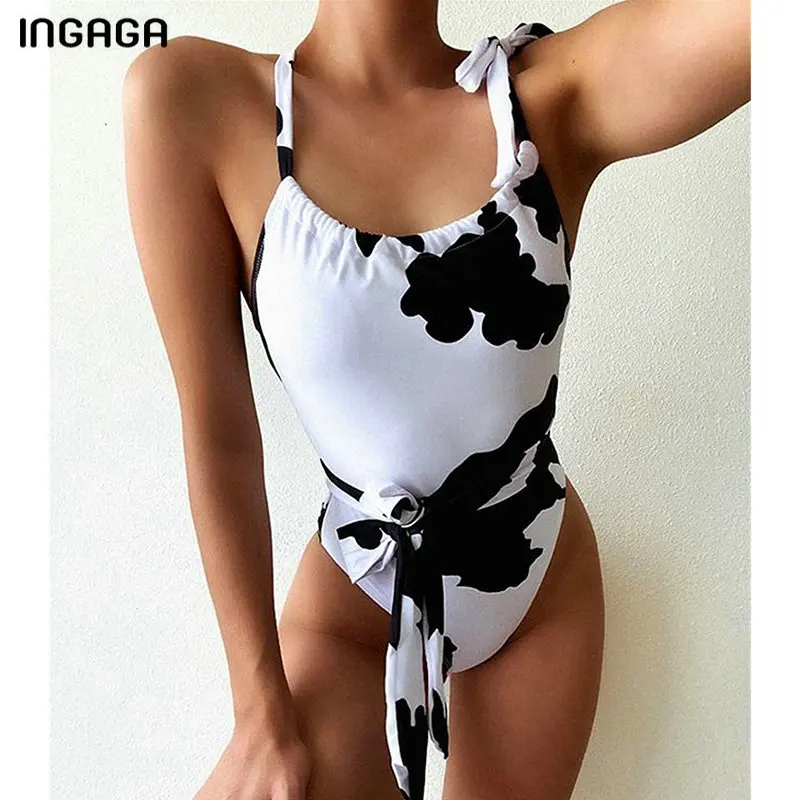 INGAGA High Cut One Piece Swimsuits Sexy Belted Swimwear Women Bandage Bow Bodysuit 2020 New Bathers Printing Bathing Suits
INGAGA High Cut One Piece Swimsuits Sexy Belted Swimwear Women Bandage Bow Bodysuit 2020 New Bathers Printing Bathing Suits