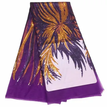 Unique Purple Design African Sequins Net Lace Fabric High Quality 2019 Nigeria Indian Embroidery Guipure Mesh Gold Sequined Lace
Unique Purple Design African Sequins Net Lace Fabric High Quality 2019 Nigeria Indian Embroidery Guipure Mesh Gold Sequined Lace