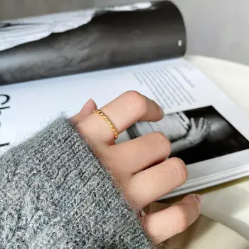 INS SO THIN Authentic S925 Sterling Silver FINE Jewelry Gold Twisted Roped ring adjust TLJ1012
INS SO THIN Authentic S925 Sterling Silver FINE Jewelry Gold Twisted Roped ring adjust TLJ1012