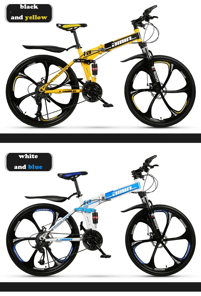 Perfect 24/26 "21-Speed Mountain Folding Bicycle Double Shock Absorption Variable Speed Fast Bike For Male And Female Students 12