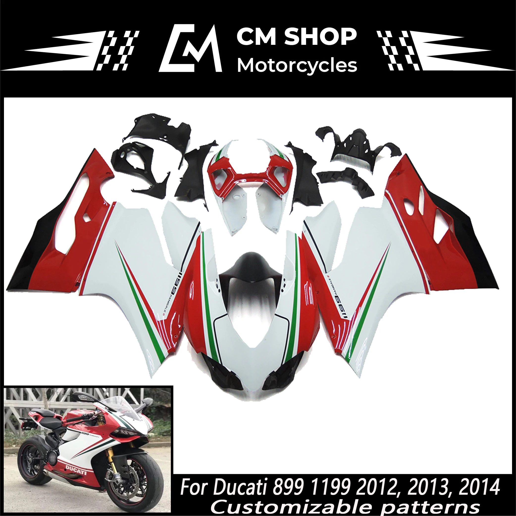 Комплект обтекателей для мотоциклов Ducati 899, 1199, 2012, 2013, новинка, высококачественный корпус из АБС-пластика под давлением, цвет корпуса под заказ
Комплект обтекателей для мотоциклов Ducati 899, 1199, 2012, 2013, новинка, высококачественный корпус из АБС-пластика под давлением, цвет корпуса под заказ