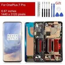 Ensemble écran tactile LCD OLED avec châssis, 6.67 pouces, pièce de rechange pour OnePlus 7 Pro=