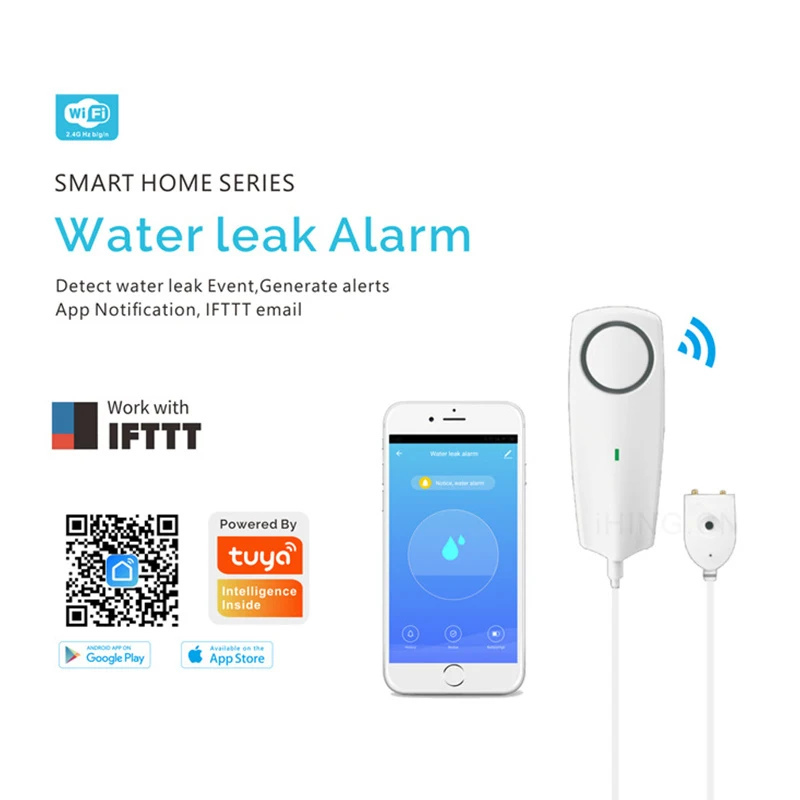 Liquid Leak Sensor Wireless Water Level Detector Leakage Overflow Buzzer Tuya Push Alarm Warns
Liquid Leak Sensor Wireless Water Level Detector Leakage Overflow Buzzer Tuya Push Alarm Warns