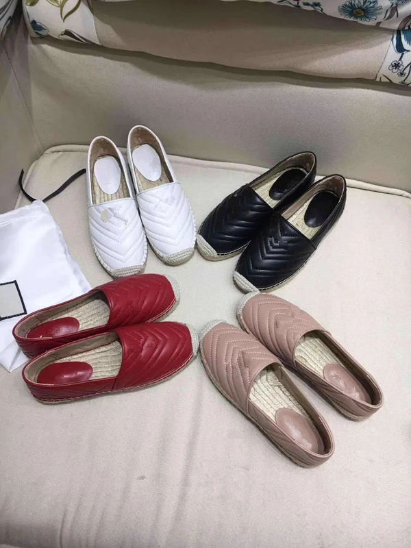 

Early spring fisherman shoes Leather Loafers Espadrille Flats with Straw Weaving Soles Casual Fisher Slip-on Hiking shoes 35-41