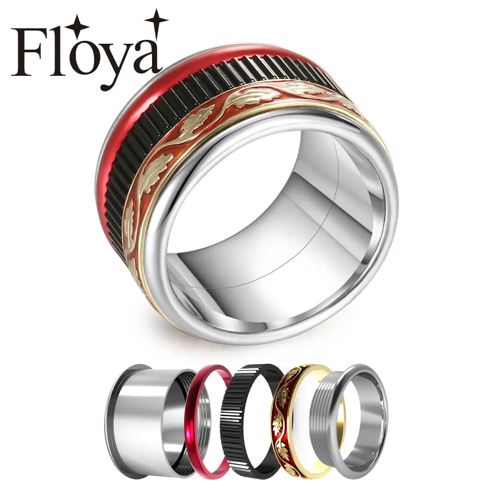 Floya титановые кольца из нержавеющей стали женские обручальные коктейльные 12 мм