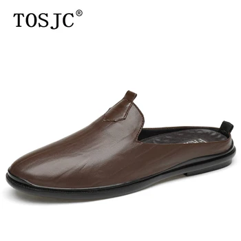 TOSJC Brand Lightweight Mens Half Shoes Genuine Leather Slippers Summer Breathable Male Mules High Quality Outdoor Casual Shoes
TOSJC Brand Lightweight Mens Half Shoes Genuine Leather Slippers Summer Breathable Male Mules High Quality Outdoor Casual Shoes