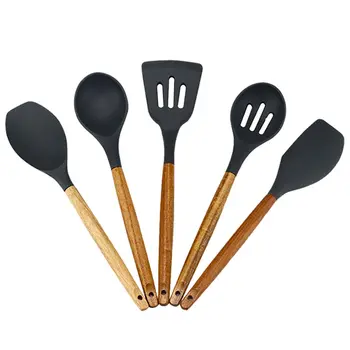 5pcs/set Wood Handle Spoon Utensil Set Omelets Slotted Silicone Spatula Tool Non-stick Cooking
5pcs/set Wood Handle Spoon Utensil Set Omelets Slotted Silicone Spatula Tool Non-stick Cooking