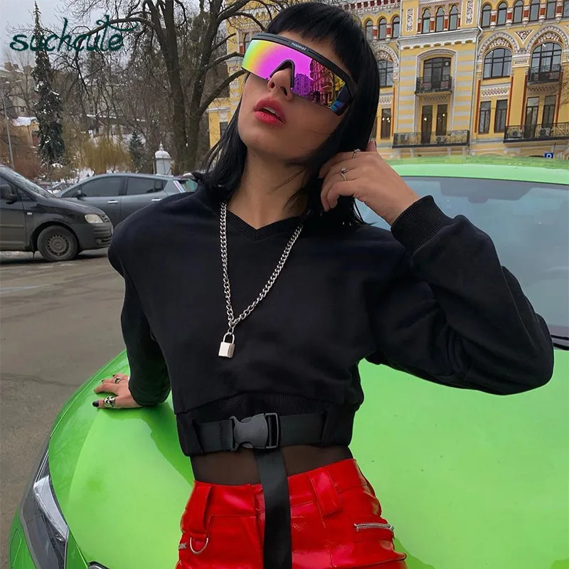 SUCHCUTE V-Neck Female T-Shirt Button Design Modis Longslive Streetwear Casual Black Shirts Autumn 2019 Korean Style Tops Women
SUCHCUTE V-Neck Female T-Shirt Button Design Modis Longslive Streetwear Casual Black Shirts Autumn 2019 Korean Style Tops Women