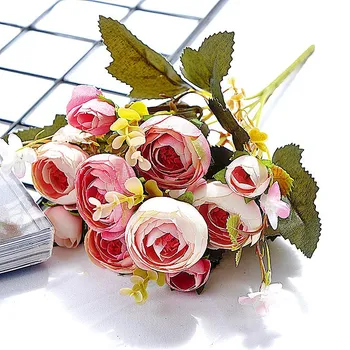 European Artificial Silk Tea Rose Flowers Bouquet 6 Head 4 Small Bud Wedding Home Retro Fake Flower Party DIY Decoration
European Artificial Silk Tea Rose Flowers Bouquet 6 Head 4 Small Bud Wedding Home Retro Fake Flower Party DIY Decoration