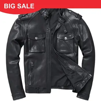 2020 Black Men Slim Fit Casual Leather Jacket Double Pockets Plus Size 3XL Genuine Sheepskin Spring Fashion Russian Leather Coat
2020 Black Men Slim Fit Casual Leather Jacket Double Pockets Plus Size 3XL Genuine Sheepskin Spring Fashion Russian Leather Coat