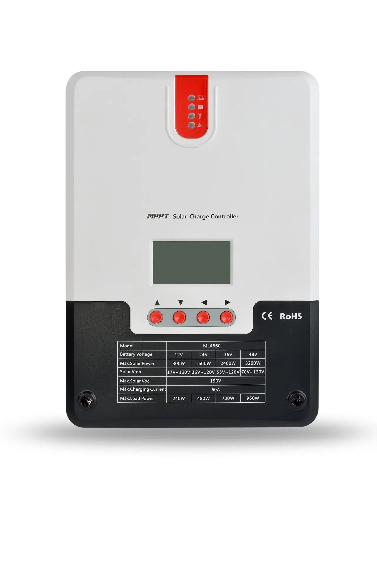 MPPT 60A Solar Charger Controller 12V 24V 36V 48V Auto LCD Display Solar Regulator for Max 150V Solar Panel Input ML4860
MPPT 60A Solar Charger Controller 12V 24V 36V 48V Auto LCD Display Solar Regulator for Max 150V Solar Panel Input ML4860