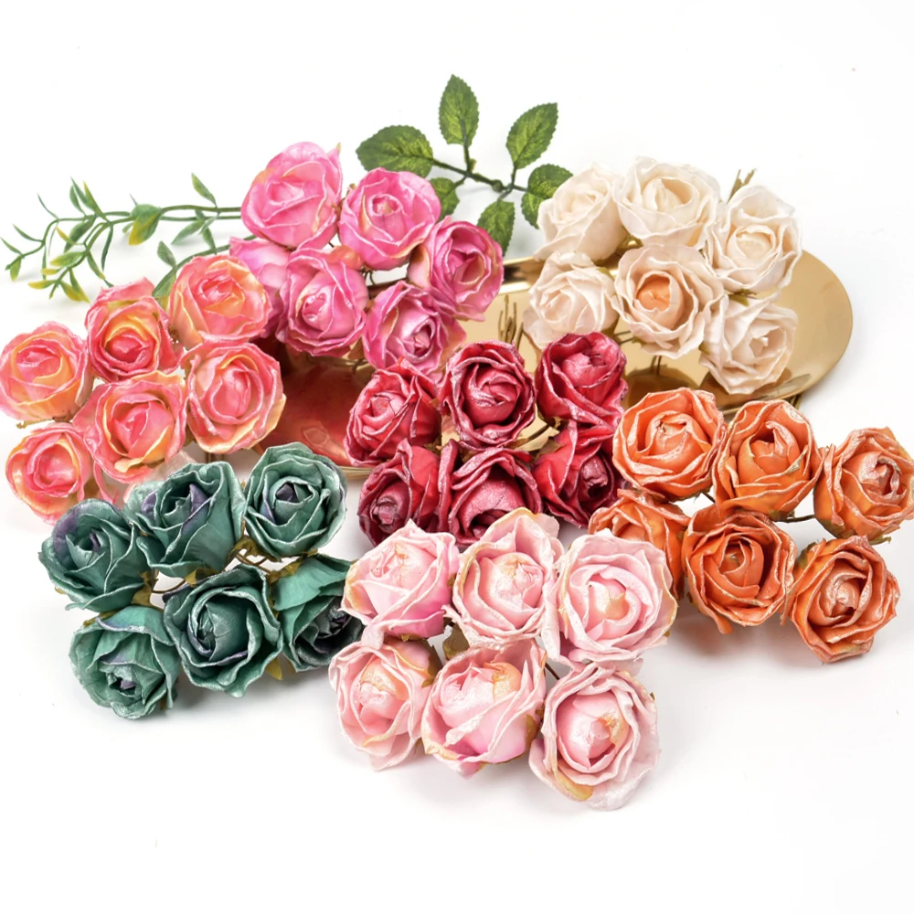 6Pcs/lot Pearl Metal Color Artificial Rose Flowers For Wedding Home Decoration Handmade Bridal Wreath Fake Flower Scrapbooking
6Pcs/lot Pearl Metal Color Artificial Rose Flowers For Wedding Home Decoration Handmade Bridal Wreath Fake Flower Scrapbooking