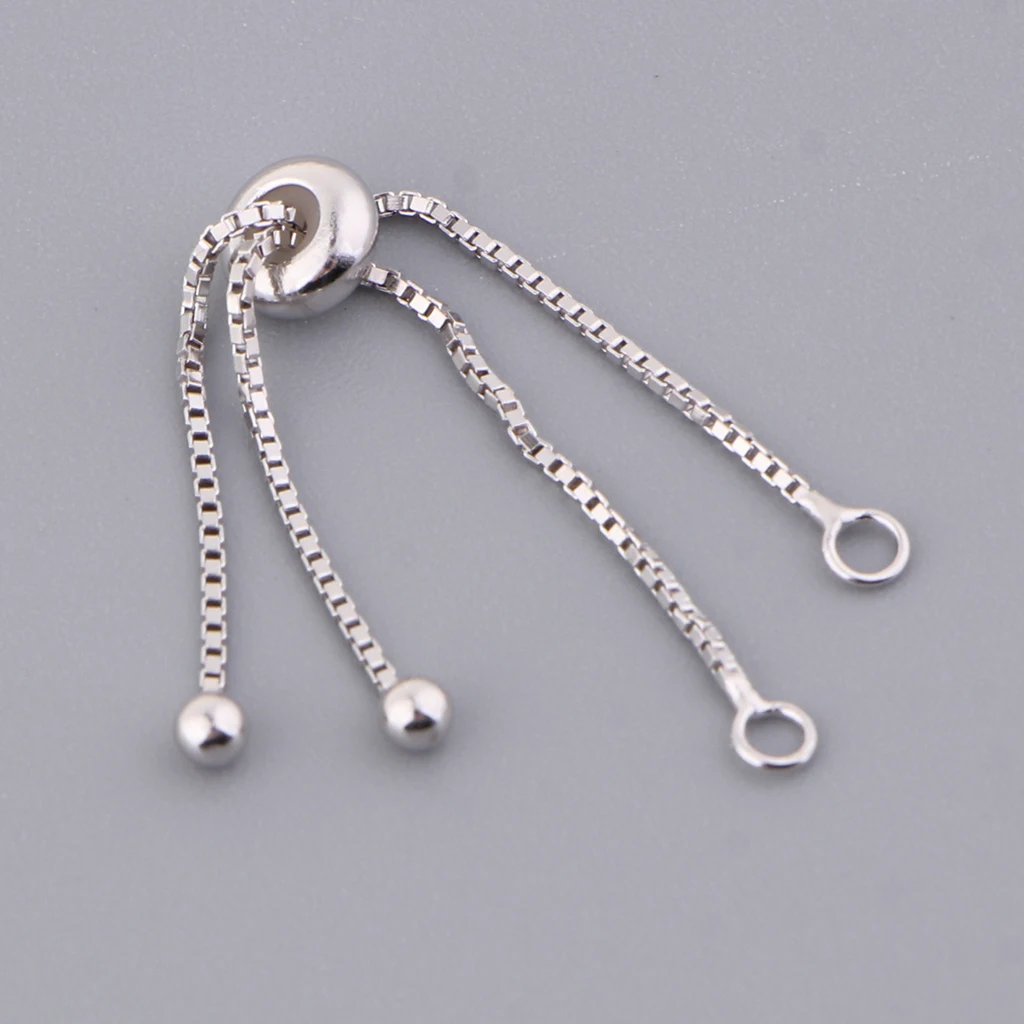 Prettyia S925 Silver Adjustable Slide Extender Chain For Bracelet 1.97inch Prettyia S925 Silver Adjustable Slide Extender Chain For Bracelet 1.97inch