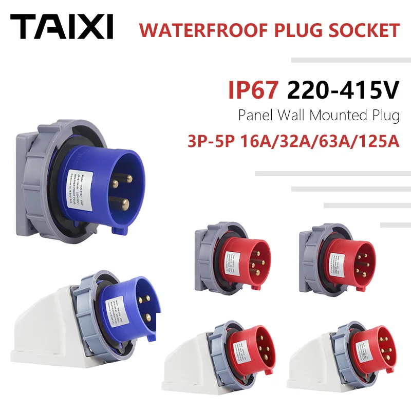 Waterproof Male Plug Concealed Device Plug 3P 4P 5P 16A 32A 63A 125A Ground Socket Plug
Waterproof Male Plug Concealed Device Plug 3P 4P 5P 16A 32A 63A 125A Ground Socket Plug