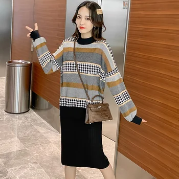 Winter Postpartum Women Lactation Clothes Set Vintage Breastfeeding Sweater+Skirt/Pants Twinset Maternity Knitting Nursing Suits 
Winter Postpartum Women Lactation Clothes Set Vintage Breastfeeding Sweater+Skirt/Pants Twinset Maternity Knitting Nursing Suits