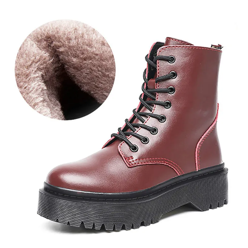 Winter Motorcycle Boots Women Warm Plush Snow Boot Rubber Platform Lace Up Punk Military Ladies Shoe Botas Mujer M4-96
Winter Motorcycle Boots Women Warm Plush Snow Boot Rubber Platform Lace Up Punk Military Ladies Shoe Botas Mujer M4-96