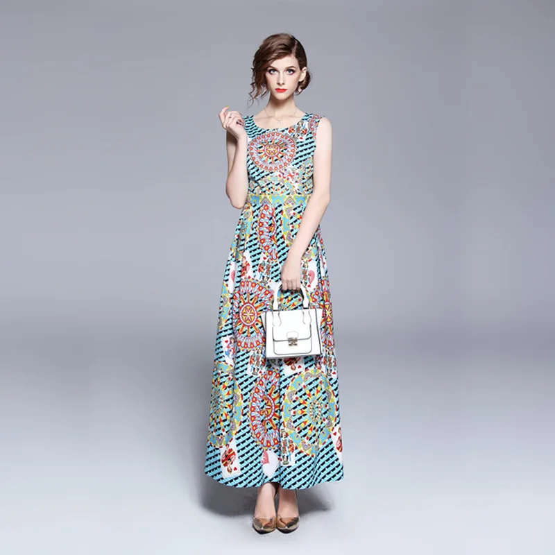 Photo Shoot 2018 Summer New Style Crew Neck Beautiful Smart Printed Sleeveless Waist Hugging Europe And America Fashion Dress
Photo Shoot 2018 Summer New Style Crew Neck Beautiful Smart Printed Sleeveless Waist Hugging Europe And America Fashion Dress