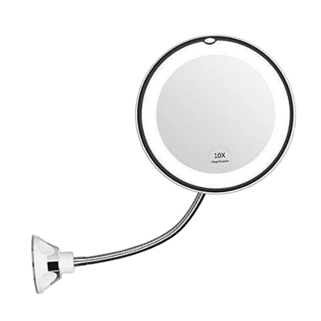 Flexible Gooseneck 10X Magnified Makeup Shaving Cordless Hotel Swivel Mirrors LED Bathroom Makeup Mirror Adjustable Mirror Flexible Gooseneck 10X Magnified Makeup Shaving Cordless Hotel Swivel Mirrors LED Bathroom Makeup Mirror Adjustable Mirror