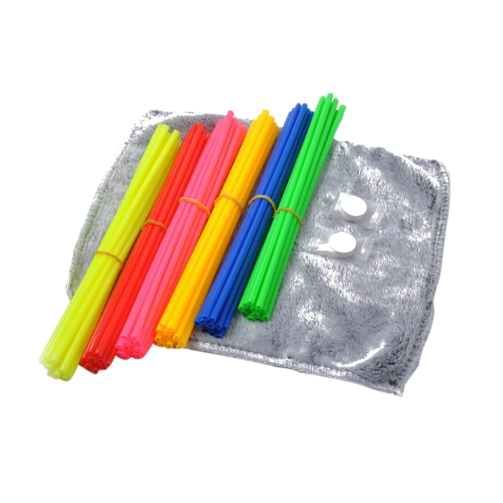 72Pcs Wheel Spoke Skin Cover Wrap W/ Towel Kit For Motorcycle Motocross 72Pcs Wheel Spoke Skin Cover Wrap W/ Towel Kit For Motorcycle Motocross