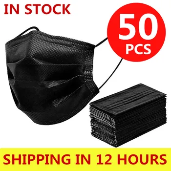 In Stock 12-24 Hours Fast Ship 50pcs Black Mask Disposable 3 layer Nonwove Mask Anti Dust Mouth Mask Windproof Face Masks
In Stock 12-24 Hours Fast Ship 50pcs Black Mask Disposable 3 layer Nonwove Mask Anti Dust Mouth Mask Windproof Face Masks