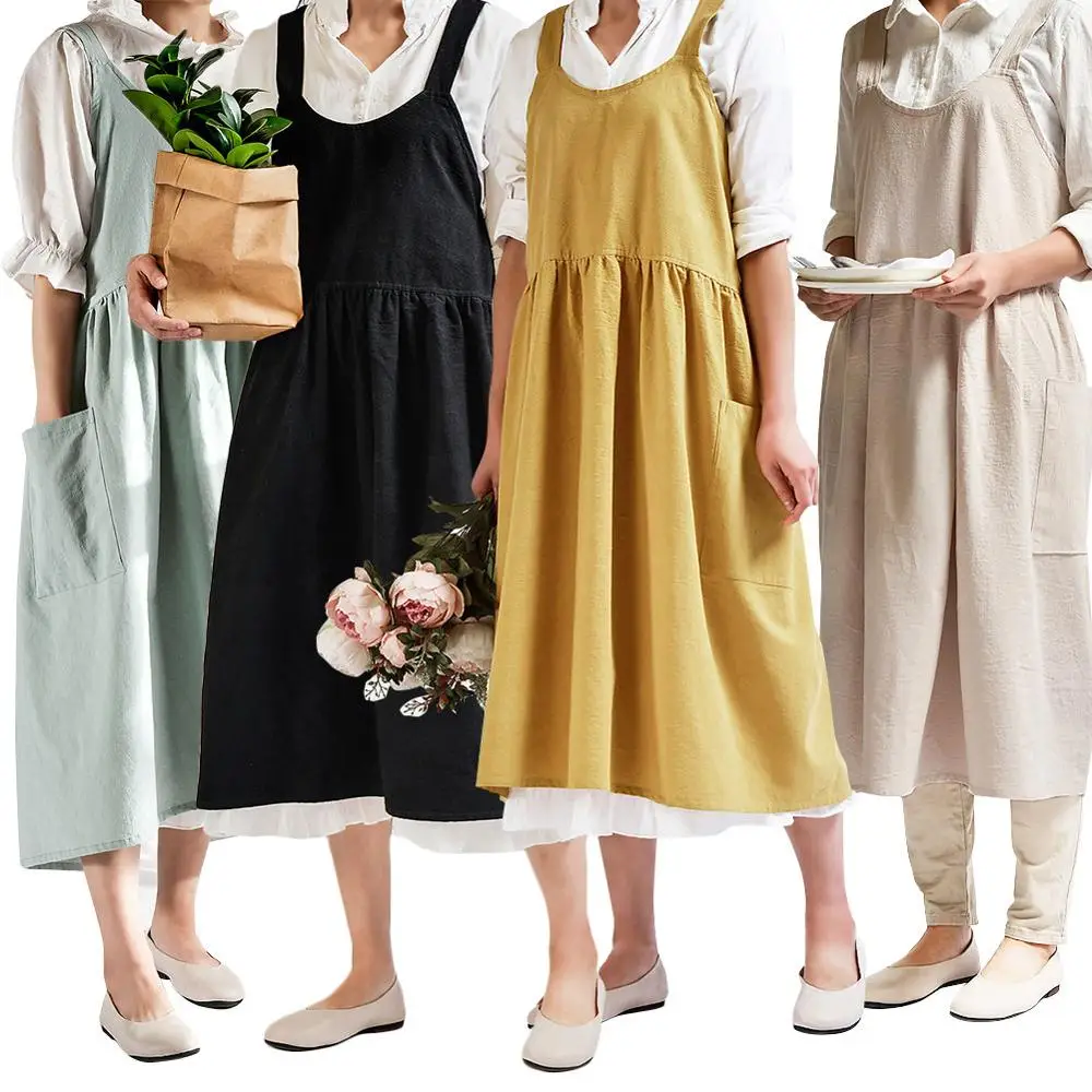 Medieval Washed cotton linen Kitchen Apron For Cooking Baking Flower Shop Ruffles work clean apron for woman uniform lady Dress
Medieval Washed cotton linen Kitchen Apron For Cooking Baking Flower Shop Ruffles work clean apron for woman uniform lady Dress