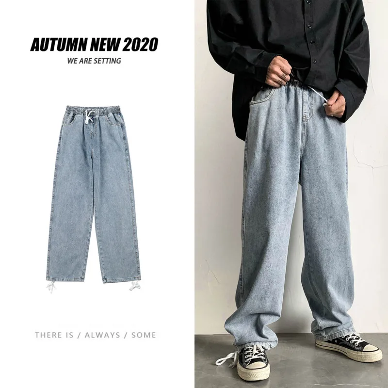 Korean Straight Jeans Men's Fashion Retro Casual Drawstring Jeans Men Streetwear Wild Hip-hop Loose Denim Trousers Mens S-2XL
Korean Straight Jeans Men's Fashion Retro Casual Drawstring Jeans Men Streetwear Wild Hip-hop Loose Denim Trousers Mens S-2XL