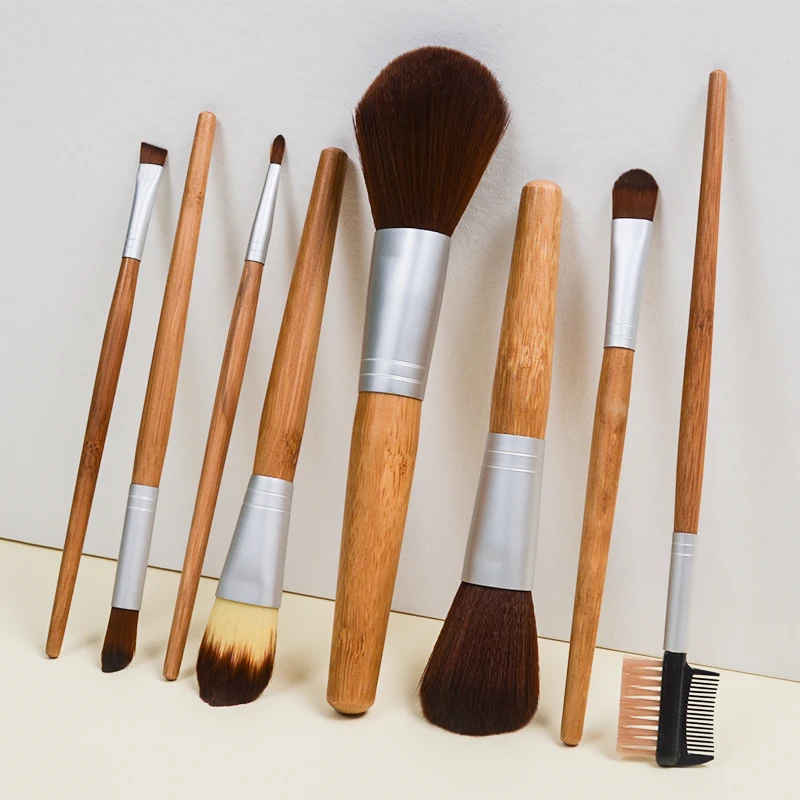 8pcs Natural Bamboo Handle Makeup Brushes Make Up Tool Set For Cosmetics Blush Powder Eyeshadow Kabuki Blending Beauty Tool Bag 
8pcs Natural Bamboo Handle Makeup Brushes Make Up Tool Set For Cosmetics Blush Powder Eyeshadow Kabuki Blending Beauty Tool Bag