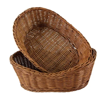2 Packs Oval Curved Woven Serving Baskets for Bread Fruit Vegetables, Restaurant Serving & Tabletop Display Baskets
2 Packs Oval Curved Woven Serving Baskets for Bread Fruit Vegetables, Restaurant Serving & Tabletop Display Baskets