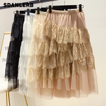 Skirts Women's Spring New High Waist Irregular Lace Cake Skirt Girls Ladies Mid-Length Fairy Skirt Femme
Skirts Women's Spring New High Waist Irregular Lace Cake Skirt Girls Ladies Mid-Length Fairy Skirt Femme