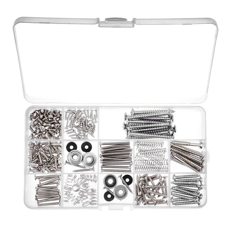 Electric Guitar Screw Kit (9 Types) with Springs for Electric Guitar Bridge,Pickup,Pickguard,Tuner,Switch,Neck Plate,Guitar Stra
Electric Guitar Screw Kit (9 Types) with Springs for Electric Guitar Bridge,Pickup,Pickguard,Tuner,Switch,Neck Plate,Guitar Stra