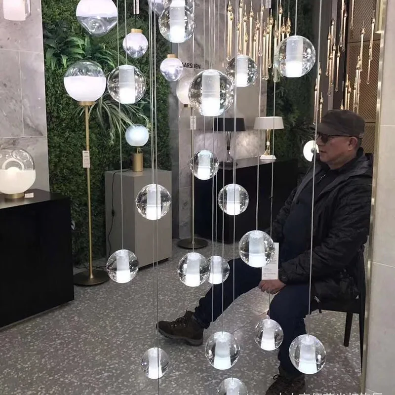 American crystal glass ball chandelier bubble art restaurant chandelier G4 LED single head creative meteor shower chandelier
American crystal glass ball chandelier bubble art restaurant chandelier G4 LED single head creative meteor shower chandelier