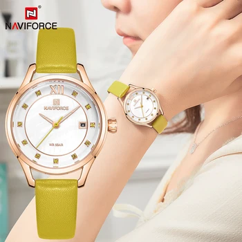 Fashion Ladies Watch NAVIFORCE Luxury Brand Women Quartz Watches Leather Strap Casual Waterproof Wristwatch Clock Relogio Femino 
Fashion Ladies Watch NAVIFORCE Luxury Brand Women Quartz Watches Leather Strap Casual Waterproof Wristwatch Clock Relogio Femino
