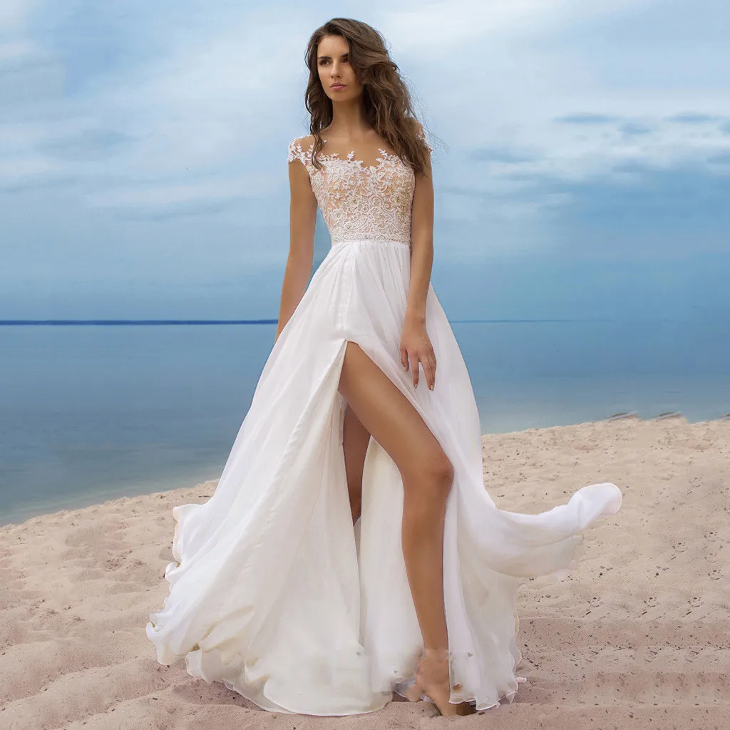 Women Elegant Dress Sexy Summer Casual V-neck White Wedding Lace Sleeveless Split Floor Length Dresses robe femme party dress
Women Elegant Dress Sexy Summer Casual V-neck White Wedding Lace Sleeveless Split Floor Length Dresses robe femme party dress