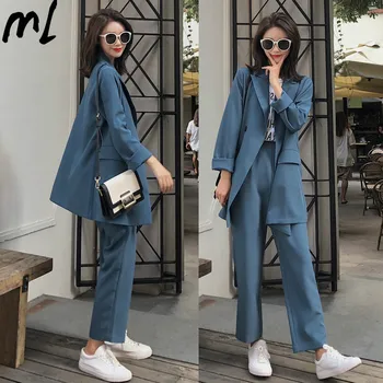 Autumn New Korean Version Women's Suits Fashion Casual Solid Color High Quality Double-breasted Jacket Wide Leg Pants Two Sets
Autumn New Korean Version Women's Suits Fashion Casual Solid Color High Quality Double-breasted Jacket Wide Leg Pants Two Sets