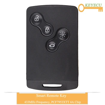KEYECU Smart Card Remote Control Car Key for Renault Clio 4 Clio4, Replacement Fob 4 Buttons - 433MHz - PCF7953XTT 4A Chip
KEYECU Smart Card Remote Control Car Key for Renault Clio 4 Clio4, Replacement Fob 4 Buttons - 433MHz - PCF7953XTT 4A Chip