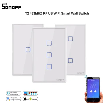 SONOFF T2 1/2 /3 Gangs WiFi Switch Remote Intelligent Control Wall Switch Smart Home Compatible With Alexa Google Home eWeLink
SONOFF T2 1/2 /3 Gangs WiFi Switch Remote Intelligent Control Wall Switch Smart Home Compatible With Alexa Google Home eWeLink