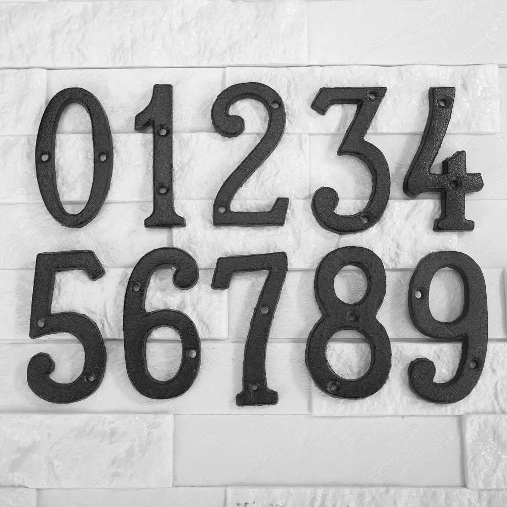 Details about  / 2x Iron Digit Door Address Digits Sticker DIY Number Figure Building Decor