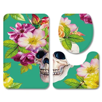 Fashion Skull Flowers Bathroom Mat Set Flannel Home Decor Toilet Pad Cover Bath Mat Modern Style 3pcs/set Toilet Seat Cover Set
Fashion Skull Flowers Bathroom Mat Set Flannel Home Decor Toilet Pad Cover Bath Mat Modern Style 3pcs/set Toilet Seat Cover Set